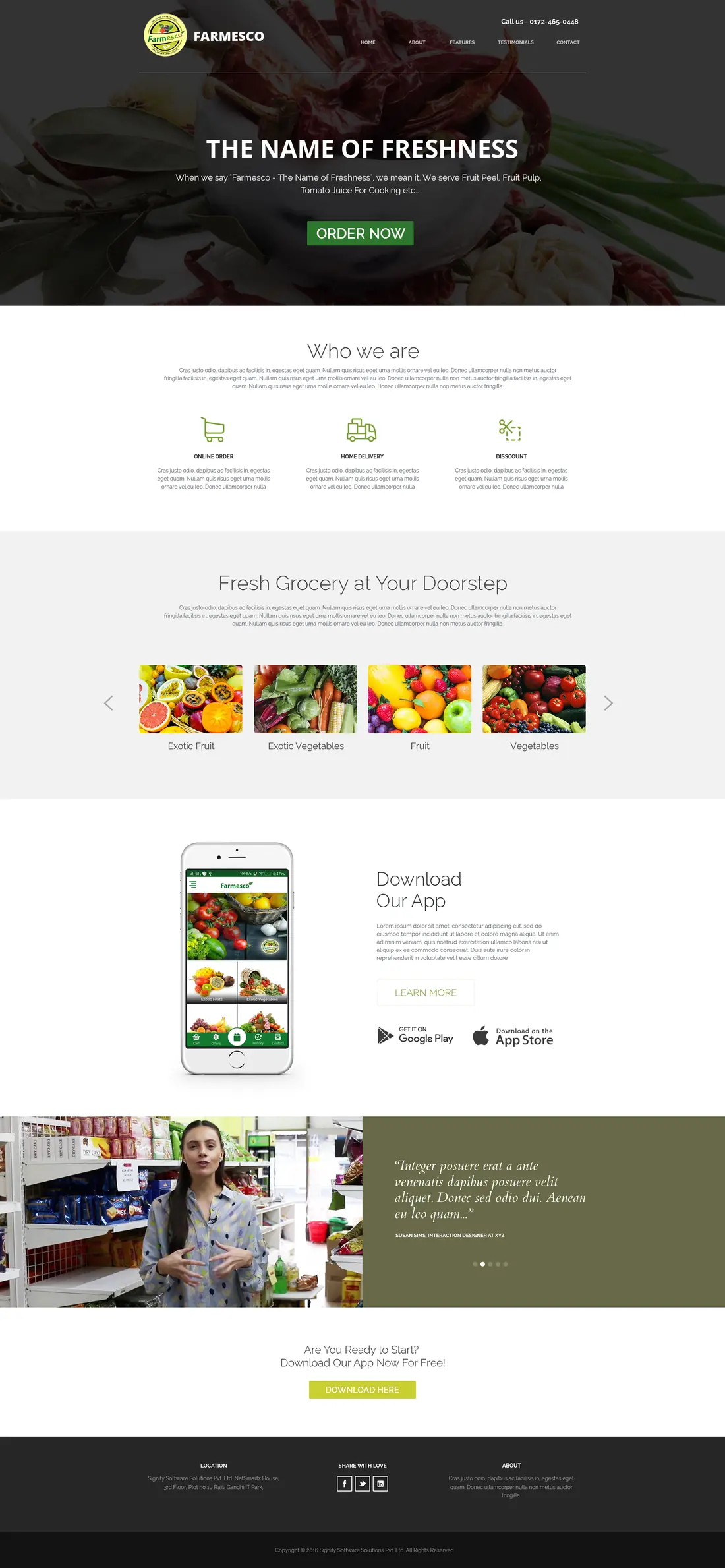 Farmesco fresh produce delivery home page