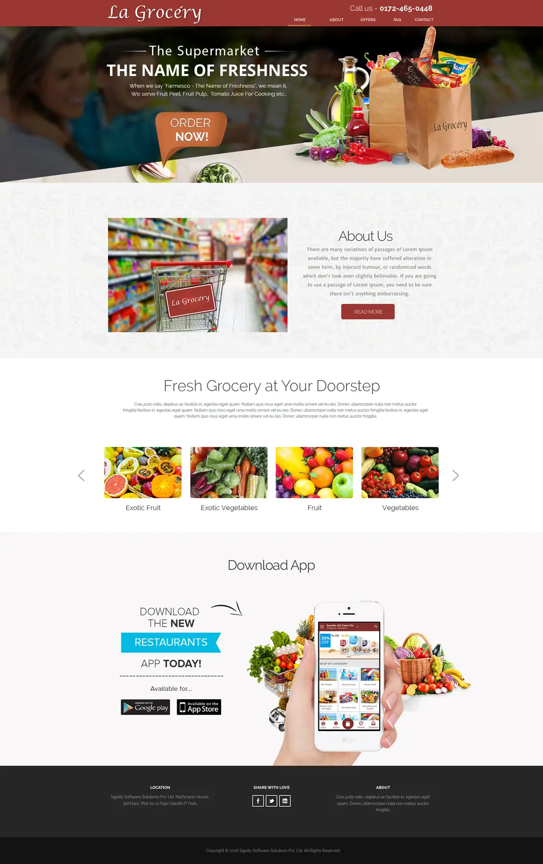 La Grocery supermarket delivery home page